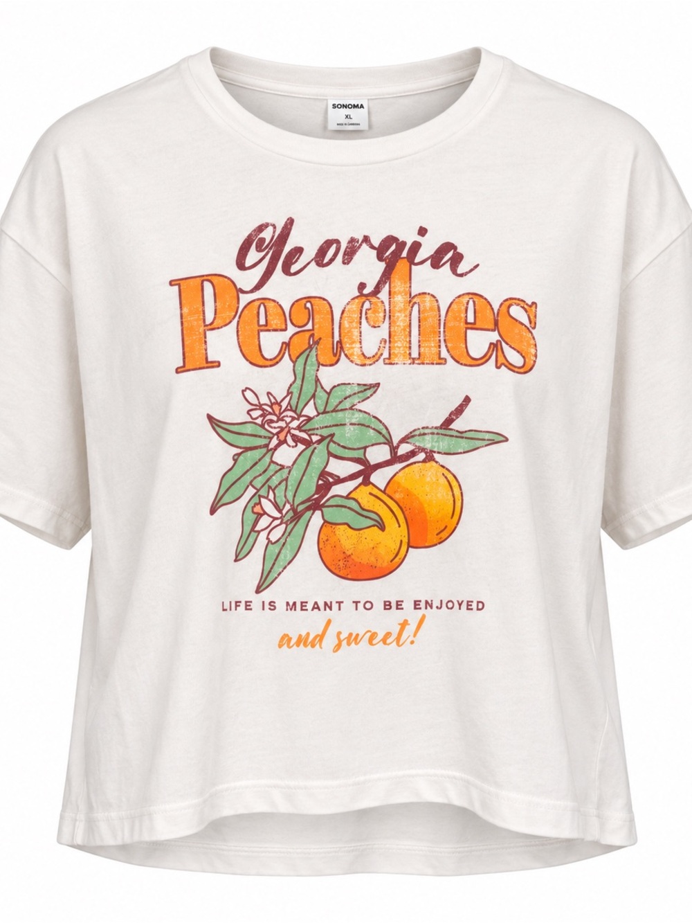 Bioworld White Georgia Peaches Graphic Tee women’s XXL